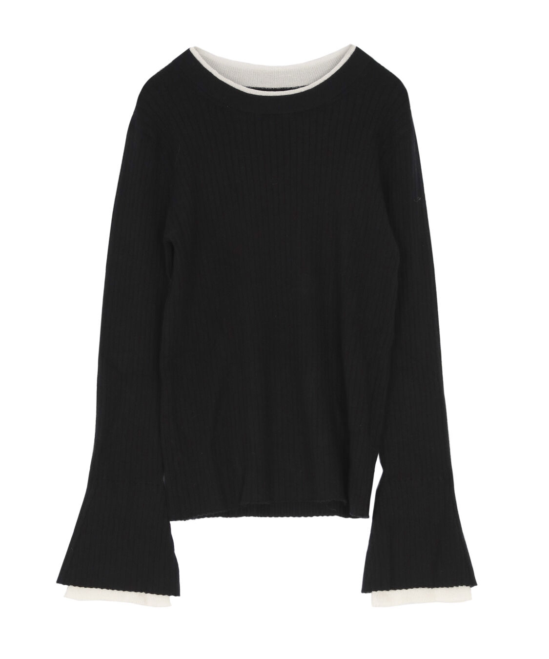 titivate「配色シアードッキングフレアスリーブリブニット」|ニット・セーター|