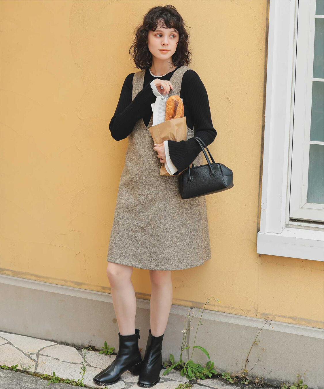 titivate「配色シアードッキングフレアスリーブリブニット」|ニット・セーター|