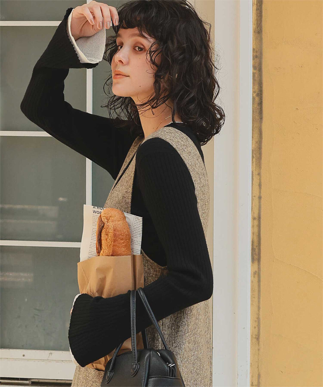 titivate「配色シアードッキングフレアスリーブリブニット」|ニット・セーター|