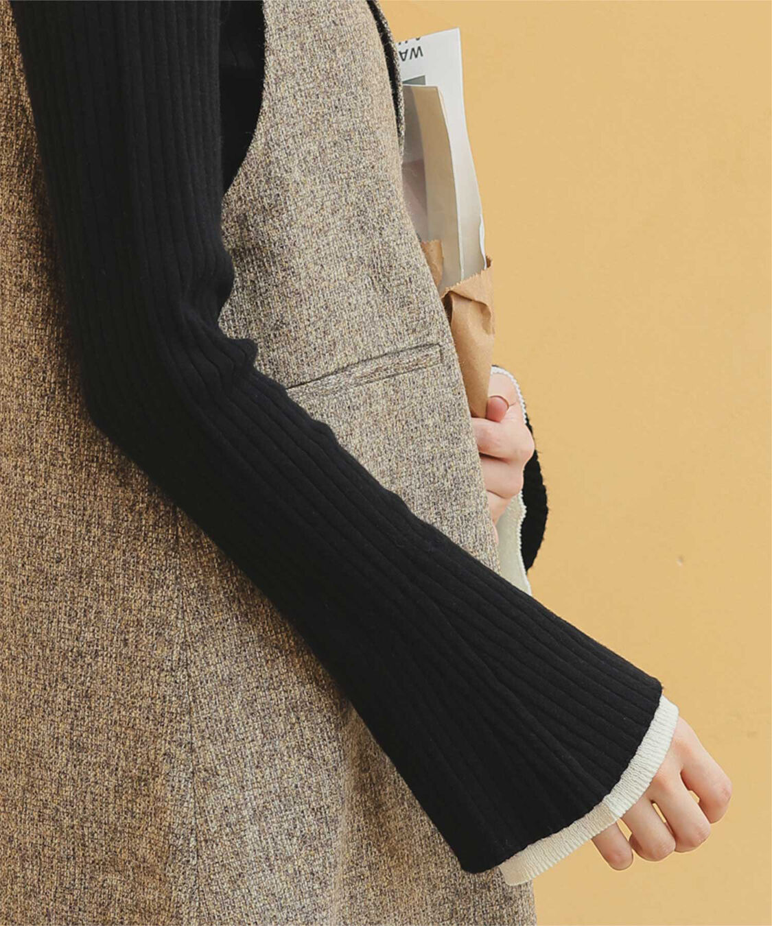 titivate「配色シアードッキングフレアスリーブリブニット」|ニット・セーター|