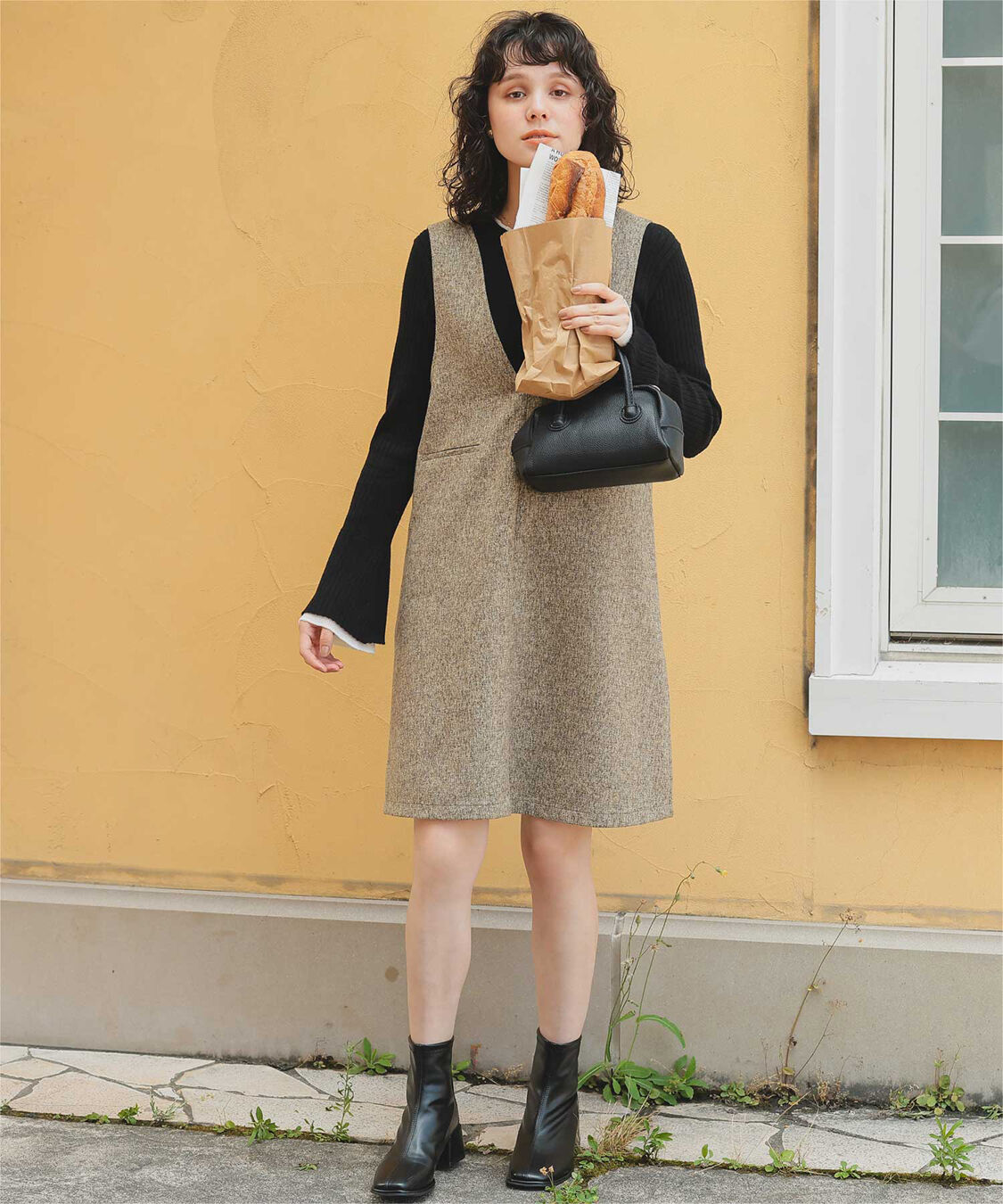 titivate「配色シアードッキングフレアスリーブリブニット」|ニット・セーター|