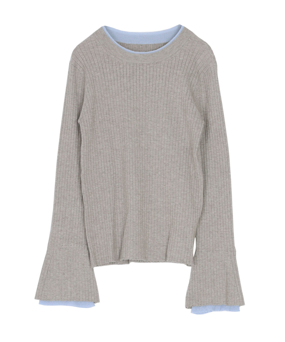 titivate「配色シアードッキングフレアスリーブリブニット」|ニット・セーター|