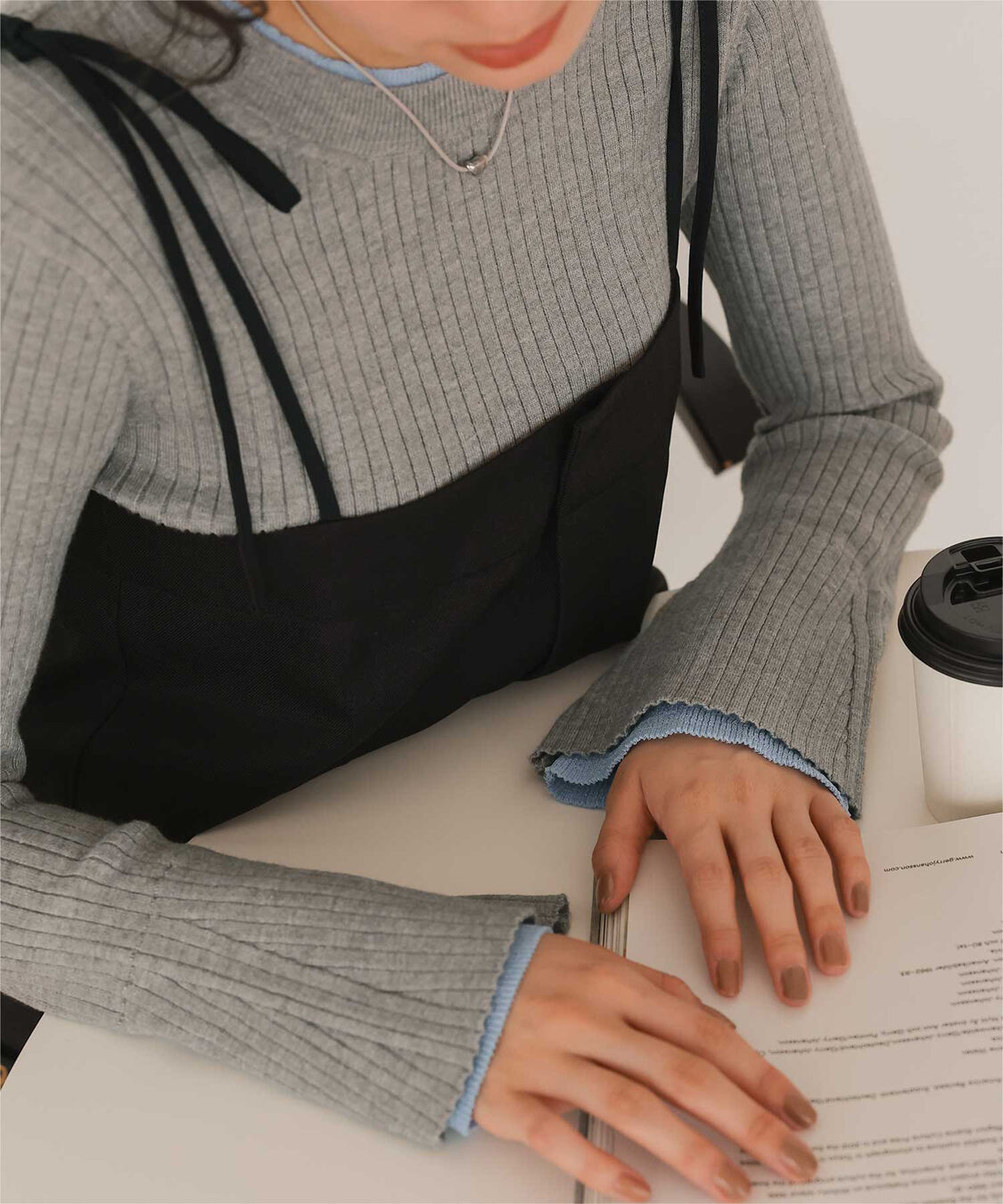 titivate「配色シアードッキングフレアスリーブリブニット」|ニット・セーター|