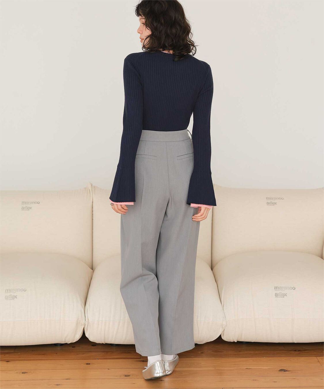 titivate「配色シアードッキングフレアスリーブリブニット」|ニット・セーター|