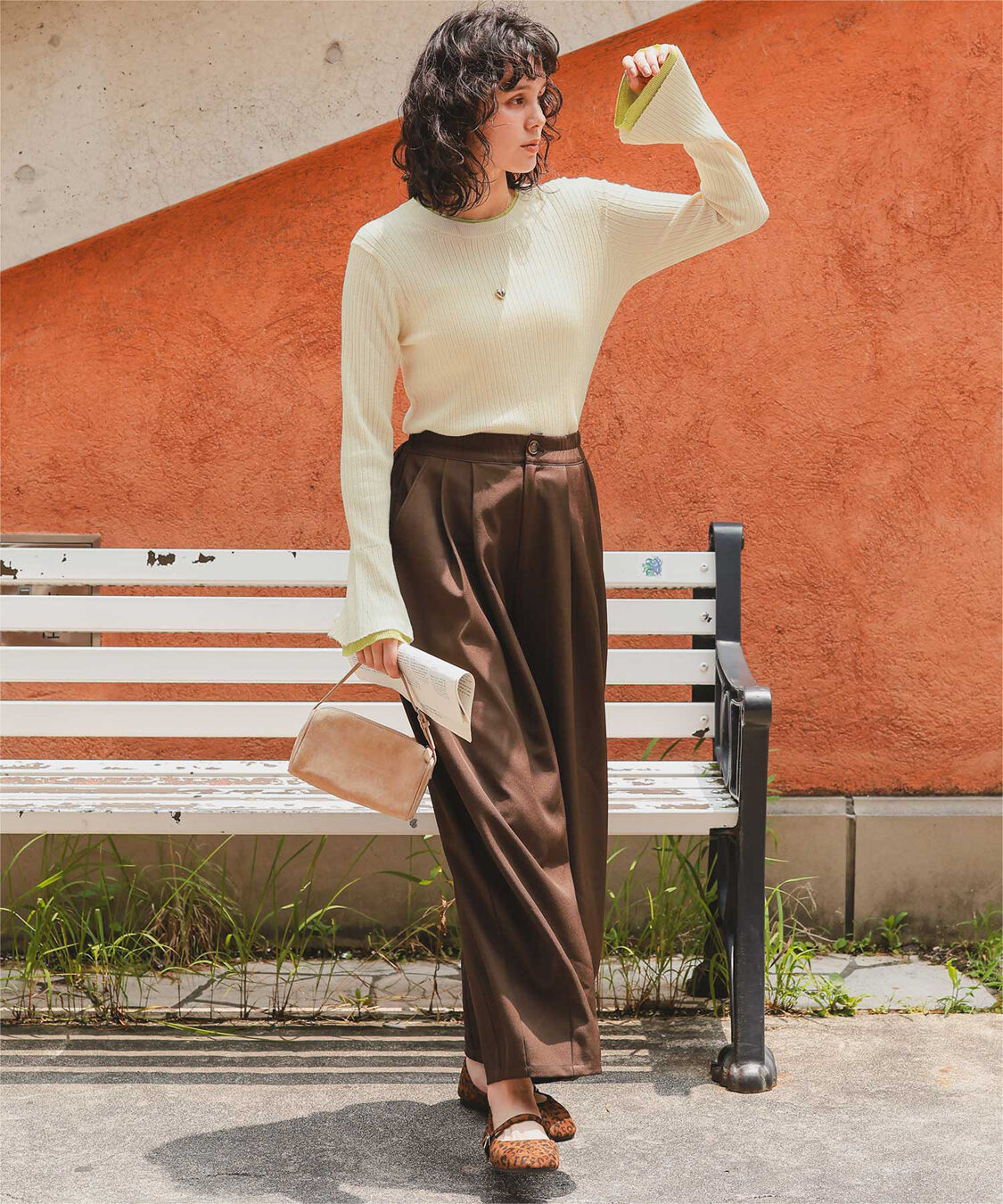 titivate「配色シアードッキングフレアスリーブリブニット」|ニット・セーター|