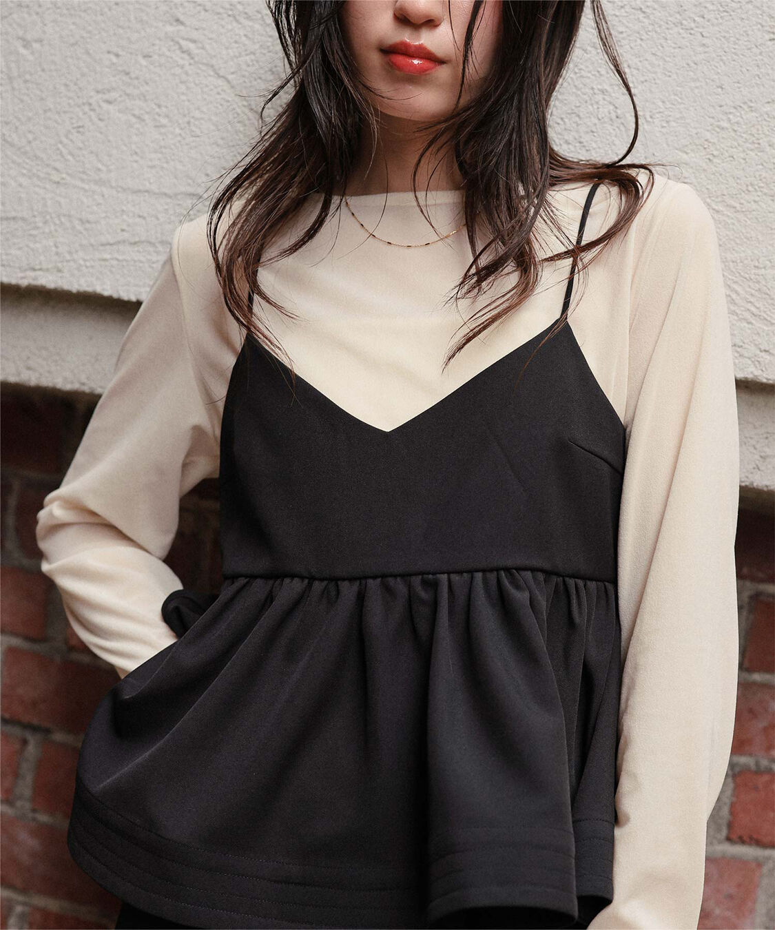 titivate「シアーベロアロングTシャツ」|Tシャツ・カットソー|アイボリー