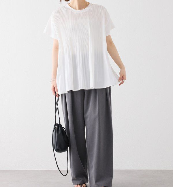  「《リバイバル》【WEB限定/Du noir】フロントプリーツTシャツ」|プルオーバー|