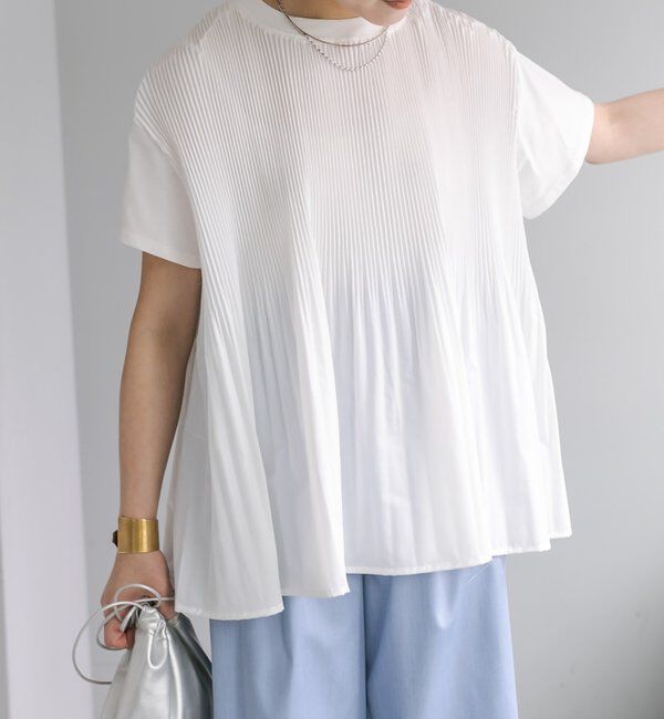  「《リバイバル》【WEB限定/Du noir】フロントプリーツTシャツ」|プルオーバー|