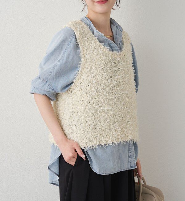  「リボンヤーンビスチェ」|ニット・セーター|