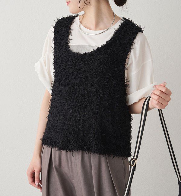  「リボンヤーンビスチェ」|ニット・セーター|