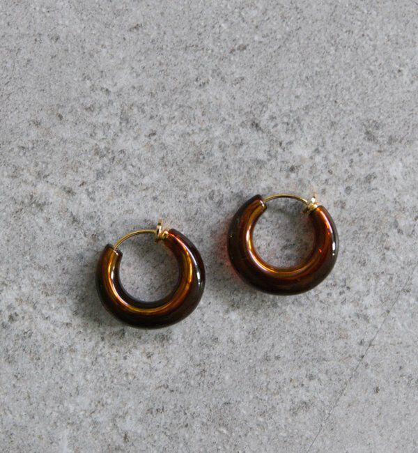  「《追加》べっ甲風フープイヤリング」|ネックレス|