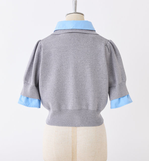  「今期トレンド/重ね襟半袖ニット」|ニット・セーター|