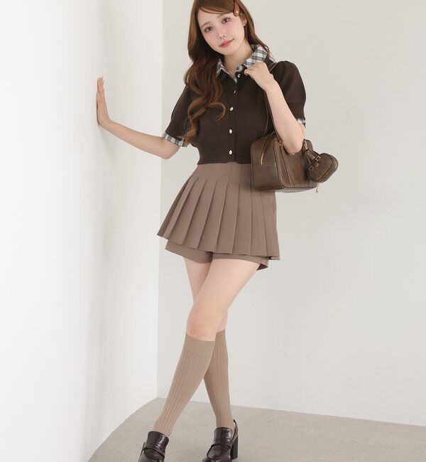  「今期トレンド/重ね襟半袖ニット」|ニット・セーター|