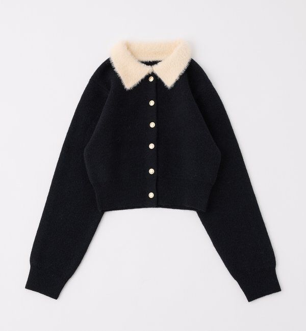  「シャギー襟配色ポロニット」|ニット・セーター|