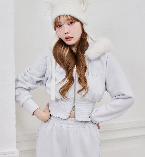  「【セットアップ可能】フェイクファーパーカー」|プルオーバー|