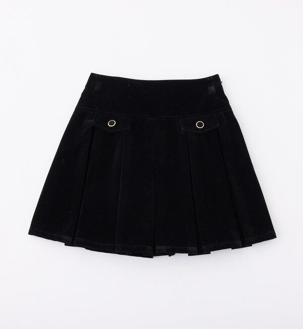  「金ボタンボックスプリーツミニスカート」|スカート|