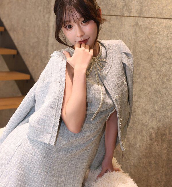  「ビジューリボンミニワンピ」|ワンピース|