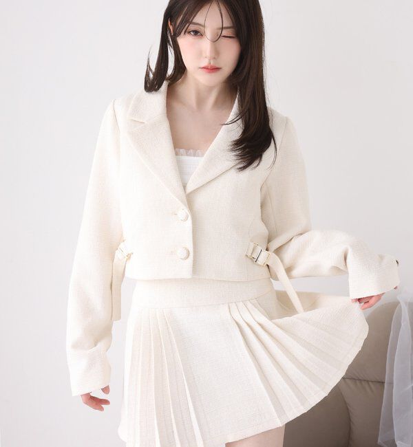  「ツイードプリーツミニスカート／サイズ展開あり」|スカート|