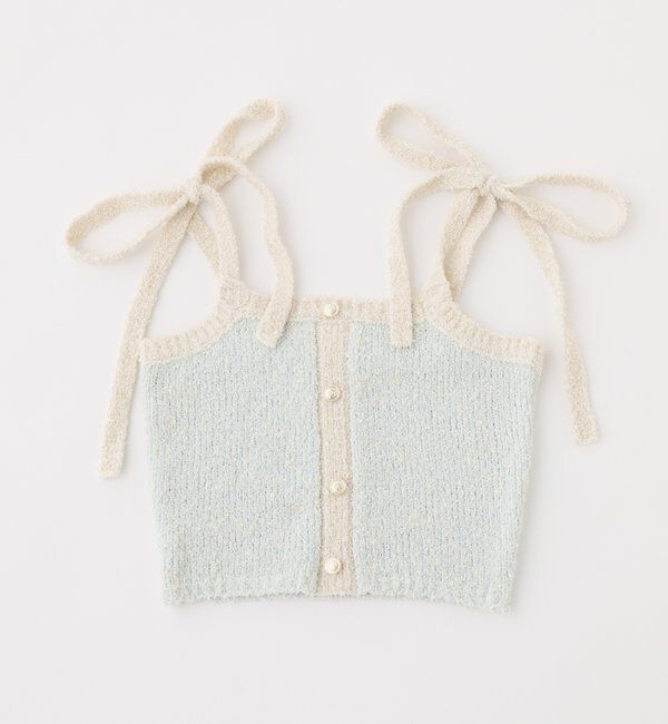  「【セットアップ可能】肩リボン配色ビスチェ」|ニット・セーター|