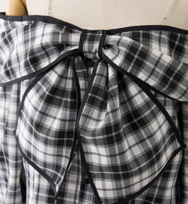  「肩ビジューリボンオフショルブラウス」|シャツ・ブラウス|