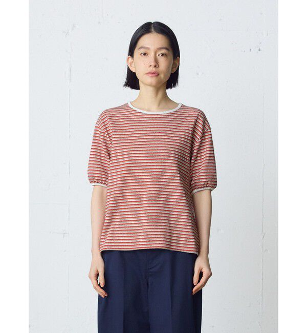 MidiUmi「MidiUmi マルチボーダープルオーバー」|Tシャツ・カットソー|レッド