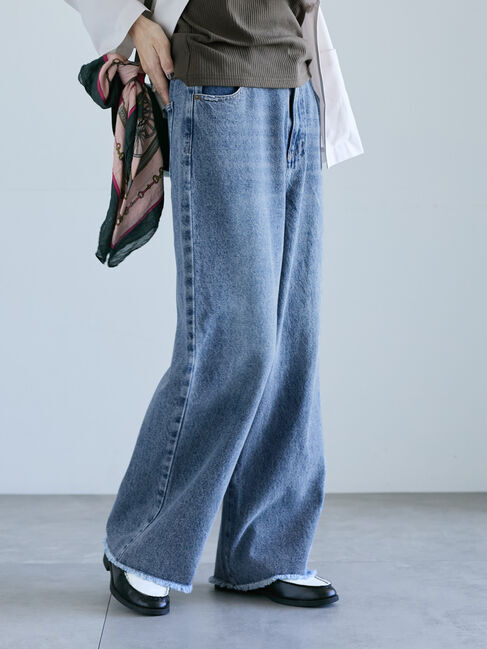 Lugnoncure「カットオフストレートデニムパンツ《2025autumn catalog item》」|その他|ブルー