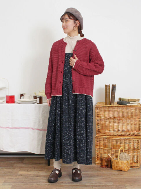 Samansa Mos2「ラーベン編み前後2WAYニット」|カーディガン|