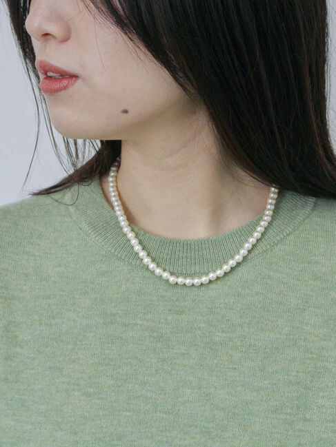 Samansa Mos2 blue「◎袖ロゴニットプルオーバー」|ニット・セーター|