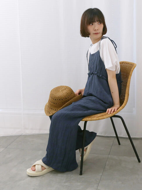 Samansa Mos2 blue「【USAコットン】アソートフレンチスリーブTシャツ」|Tシャツ・カットソー|