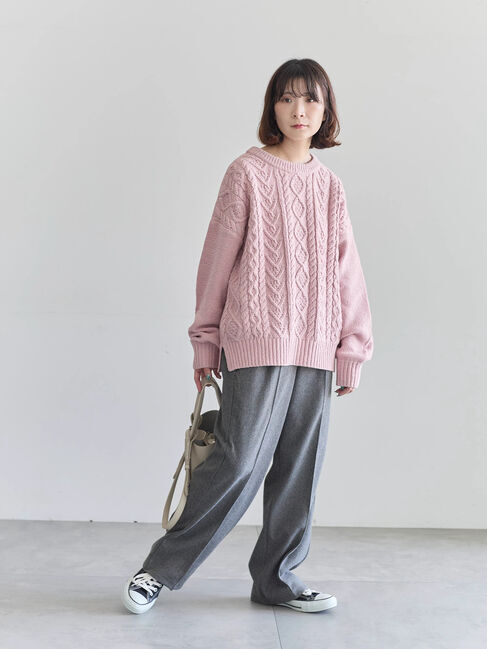 Samansa Mos2 blue「ヘリンボーンストレートパンツ」|その他|