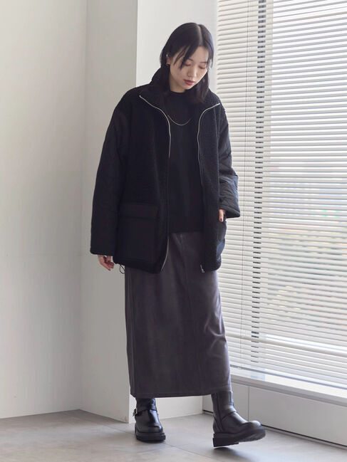 Samansa Mos2 blue「袖プリーツ裏起毛スウェット」|Tシャツ・カットソー|