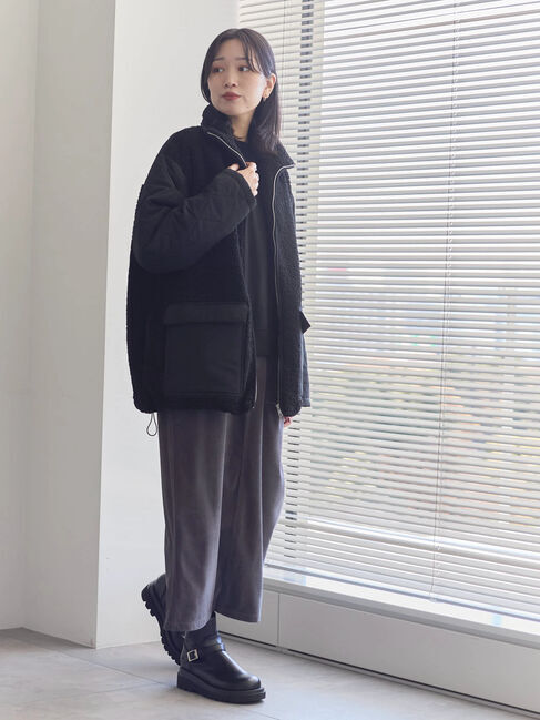 Samansa Mos2 blue「袖プリーツ裏起毛スウェット」|Tシャツ・カットソー|