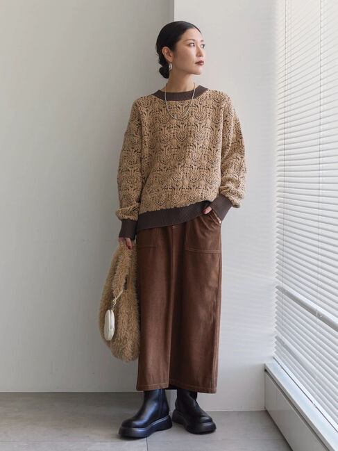 Samansa Mos2 blue「コーデュロイスカート」|スカート|