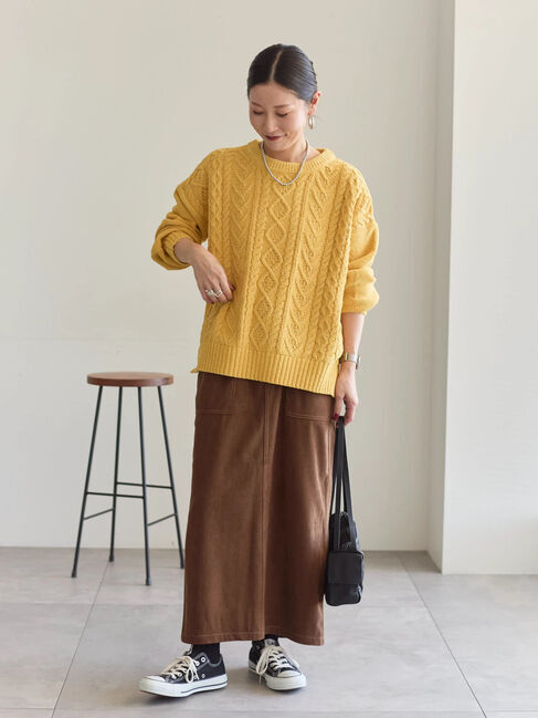 Samansa Mos2 blue「コーデュロイスカート」|スカート|