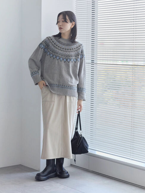 Samansa Mos2 blue「コーデュロイスカート」|スカート|