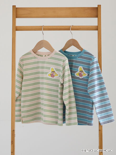 Samansa Mos2 Lagom「【おさるのジョージ】ワッペン付きボーダーロンT」|Tシャツ・カットソー|