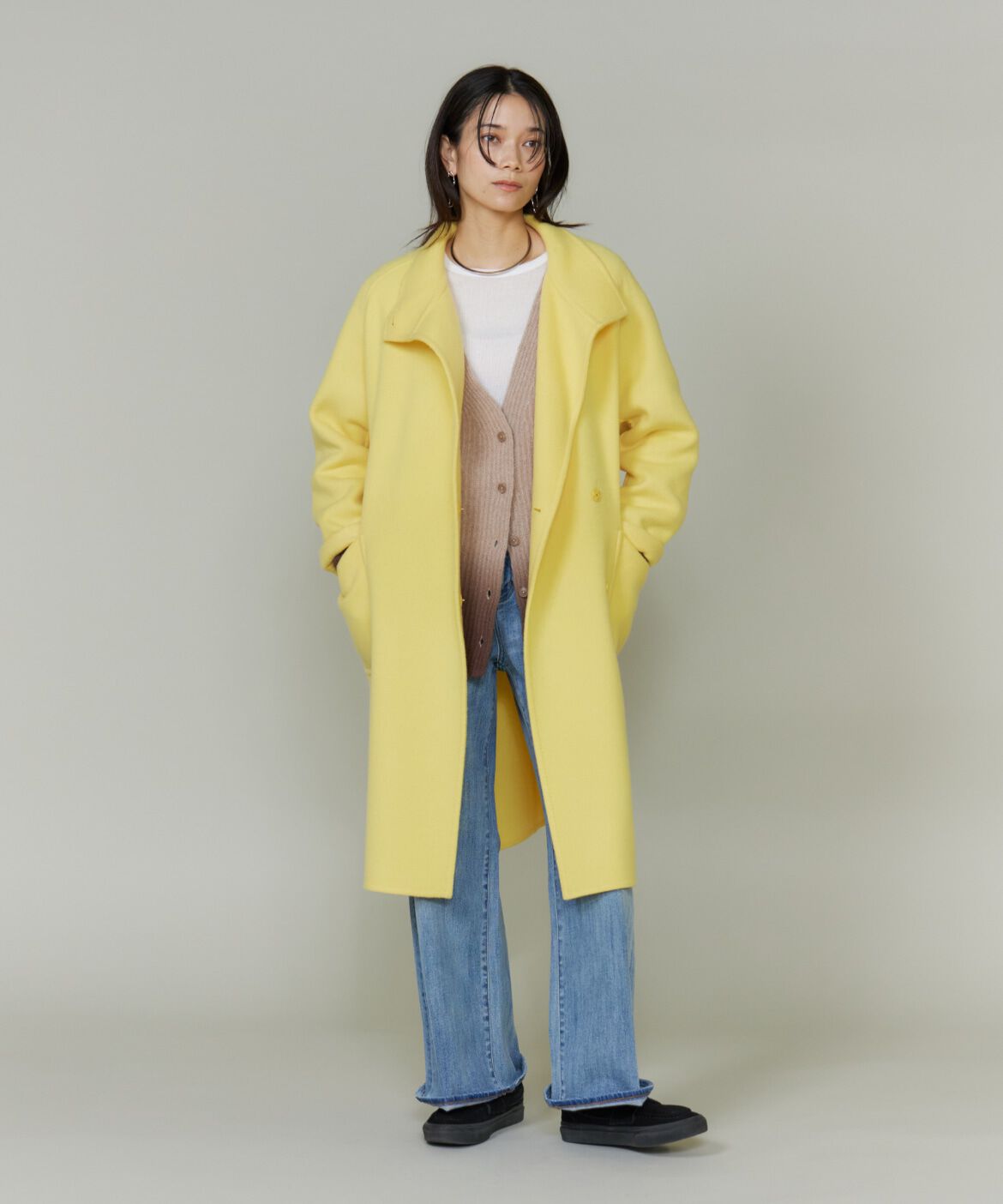 INED「スタンドカラーコート　」|ステンカラーコート|