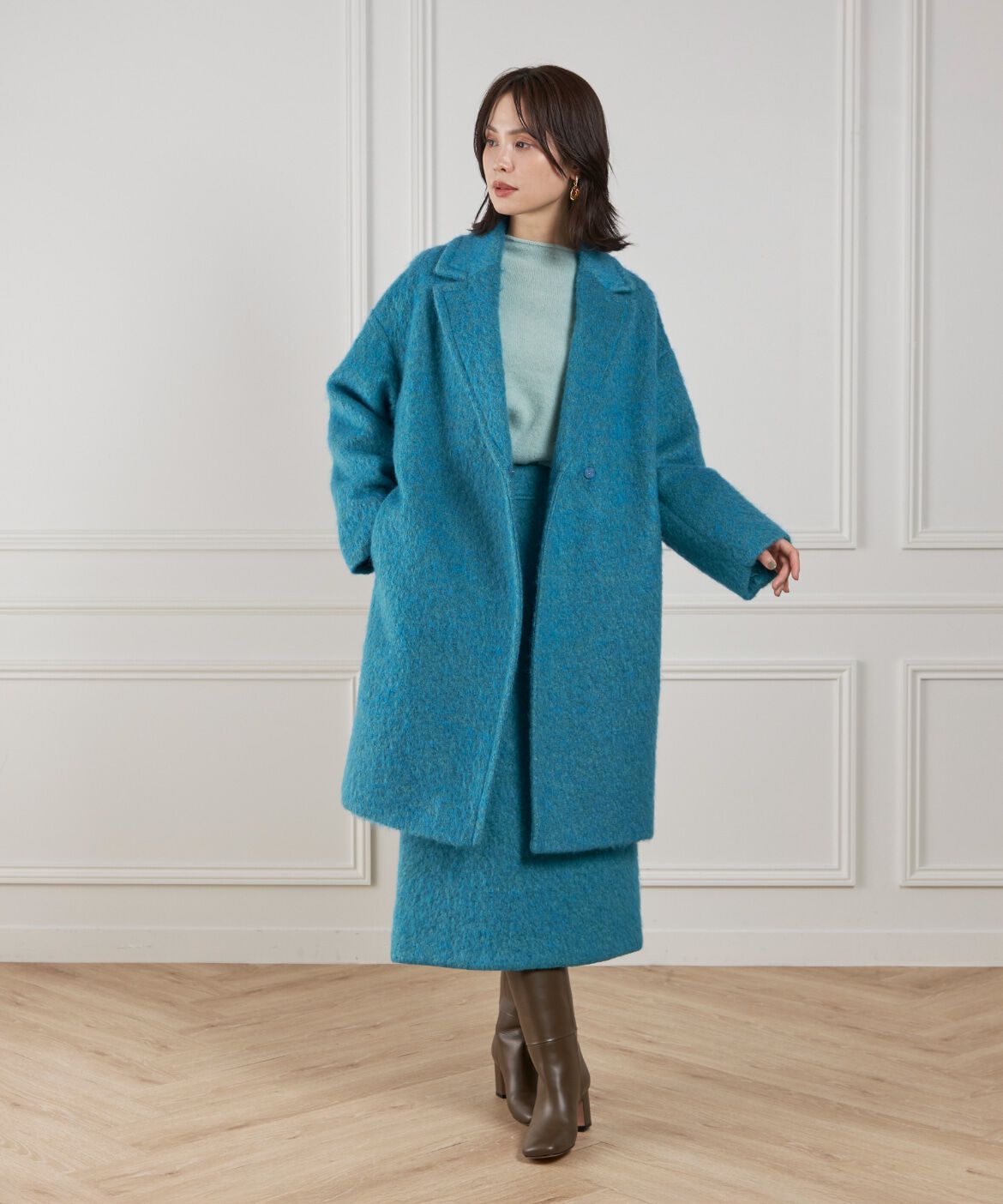 Le Souk「《大きいサイズ》シャギーチェスターコート」|その他|