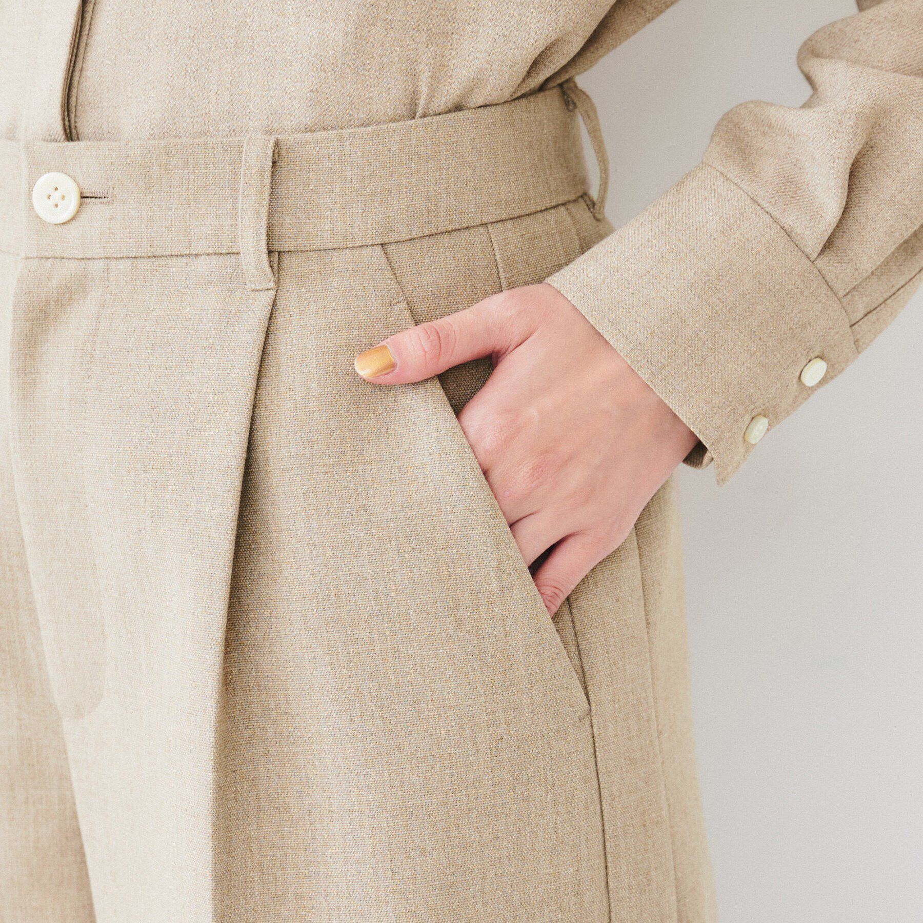 UNTITLED「【セットアップ可能】リネンライクキャンバス ワイドパンツ」|その他|