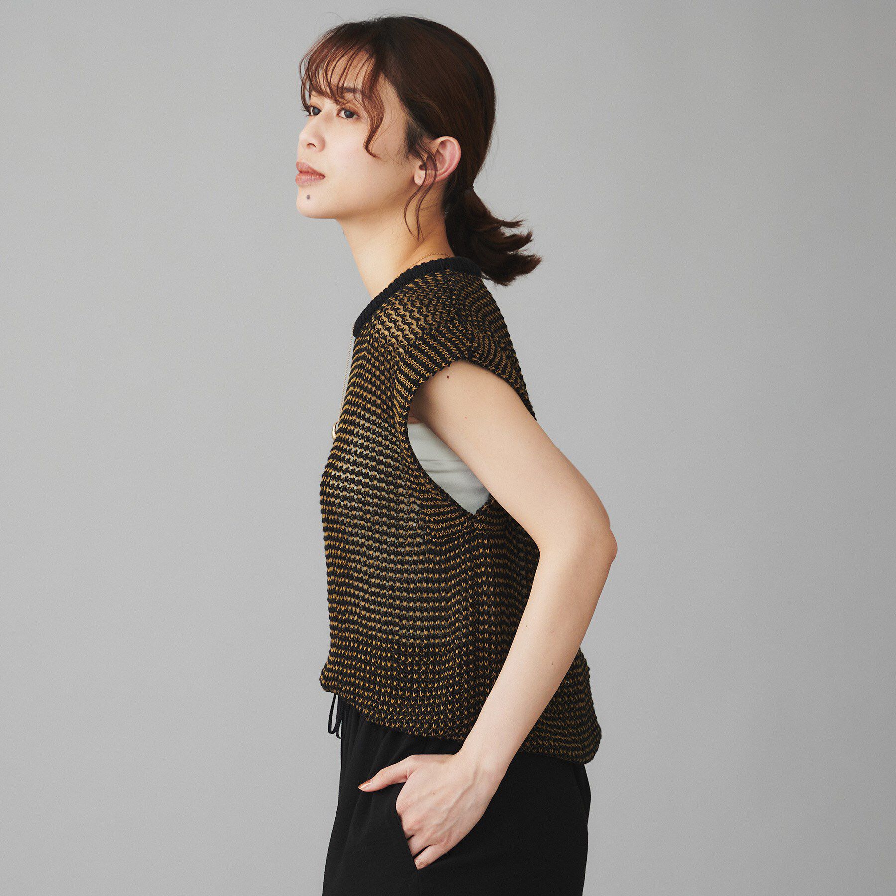 UNTITLED「【YENN】パッティング ネック ニット」|ニット・セーター|