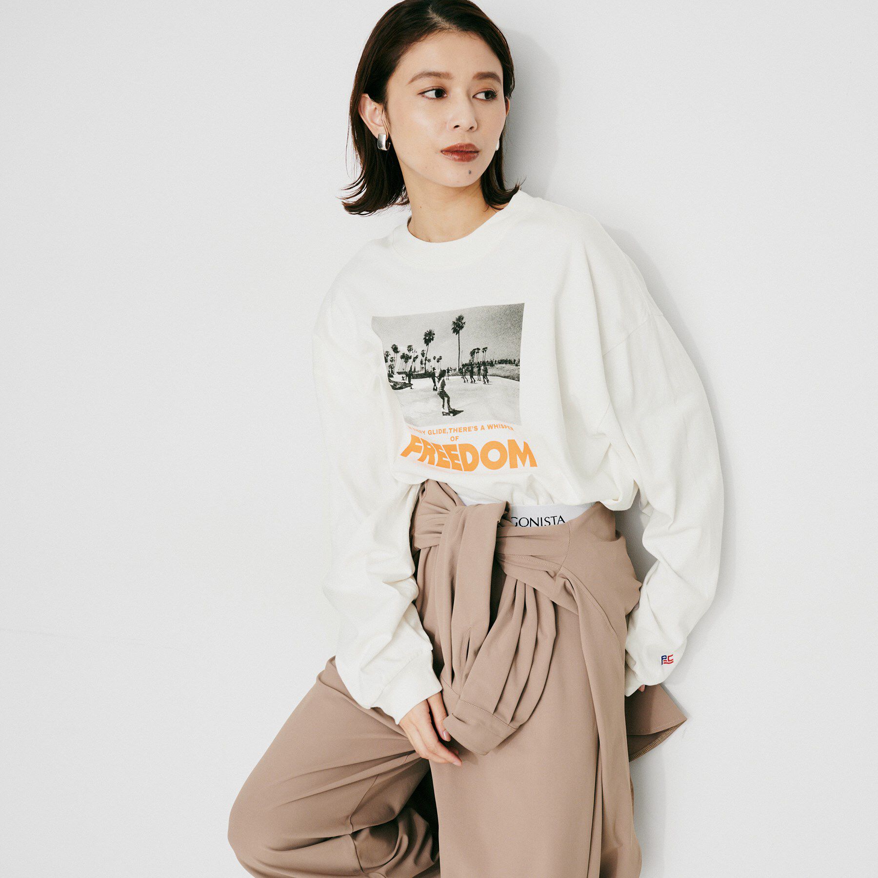 UNTITLED「【PARROTT CANVAS】フォトメッセージL／Sティーシャツ」|Tシャツ・カットソー|オレンジ(167)