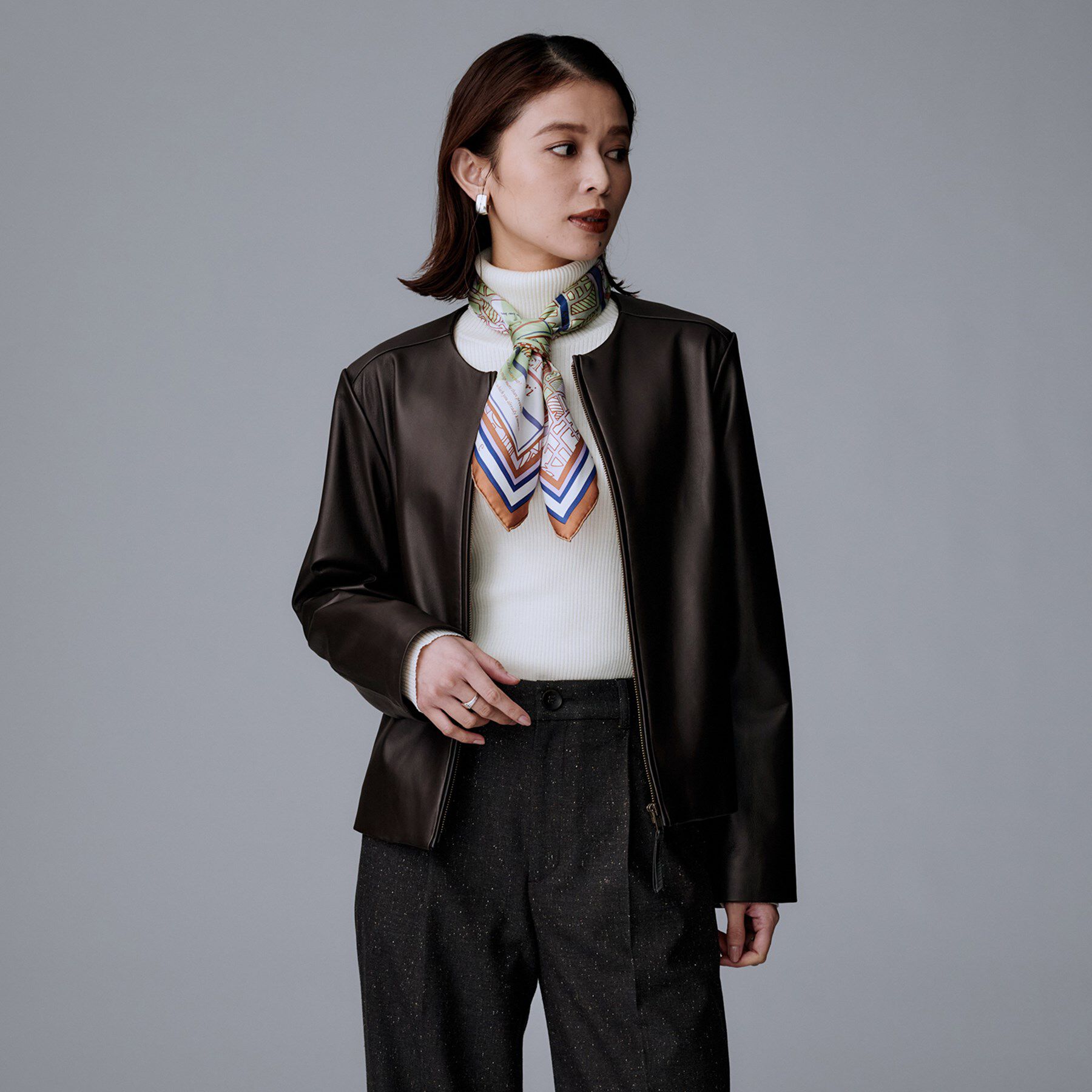 UNTITLED「【着丈短め/柔らかな質感】ラムレザージャケット」|ライダースジャケット|