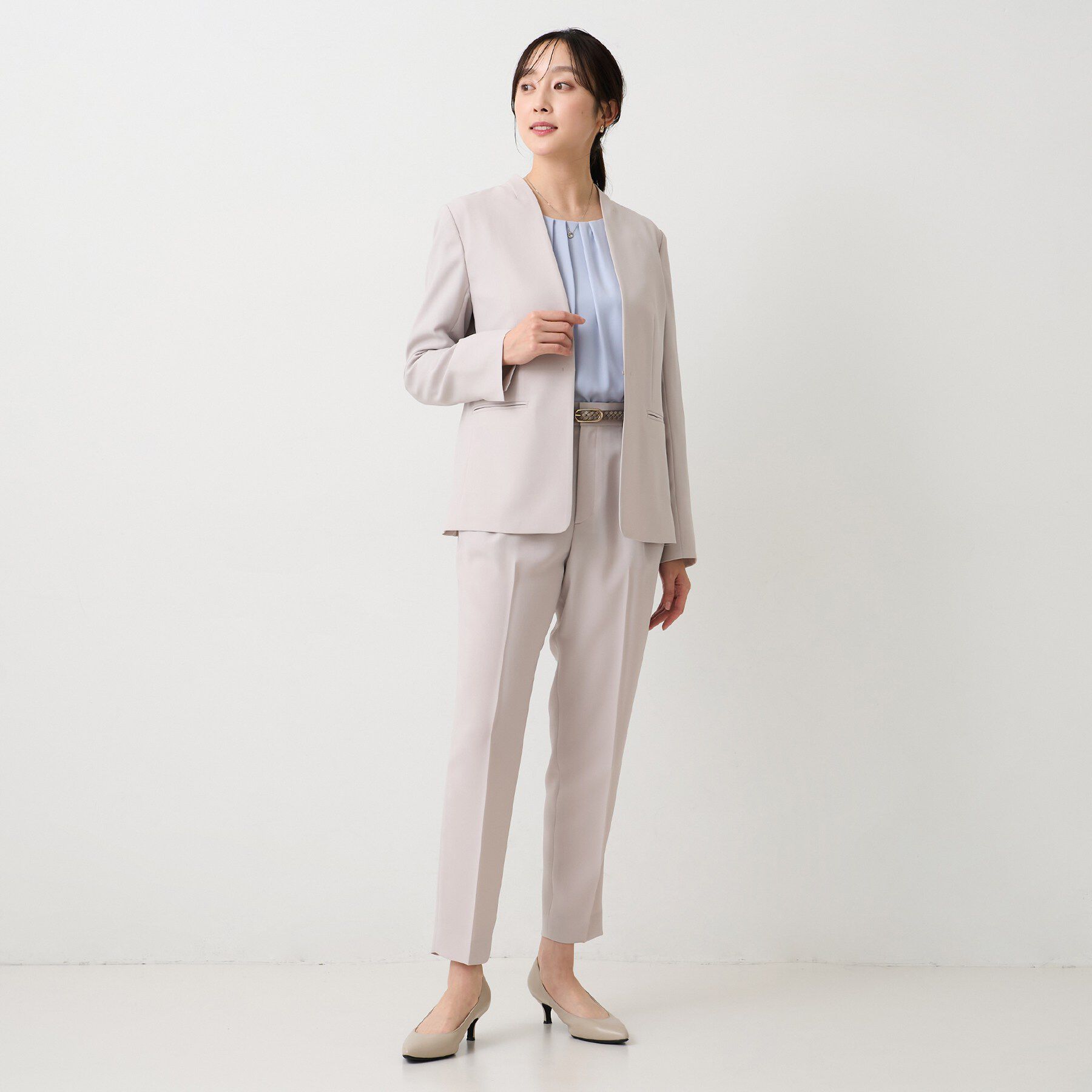 UNTITLED「エアリーノーカラージャケット」|ノーカラージャケット|