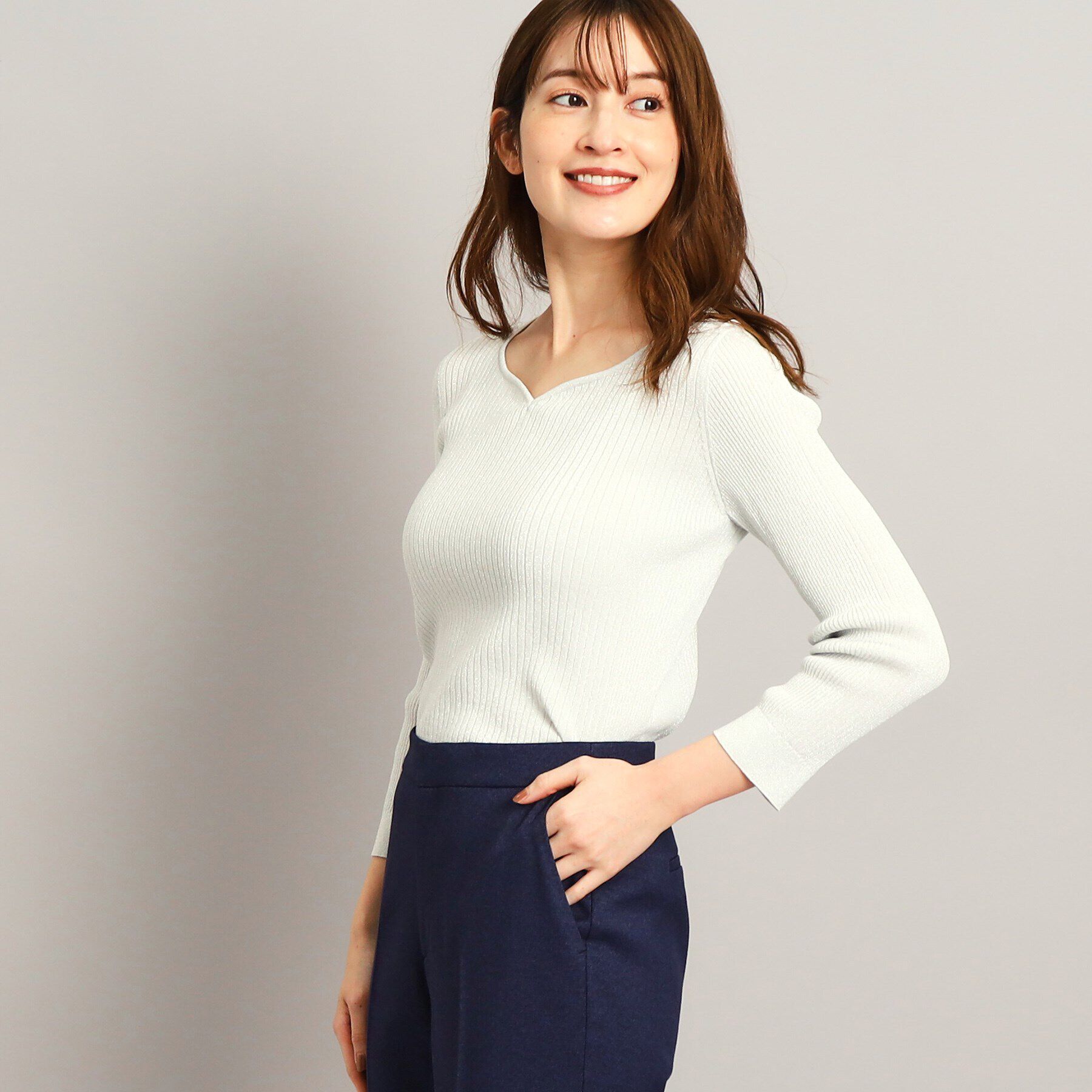 COUP DE CHANCE「【洗える】上品に華やぐラメニット」|ニット・セーター|