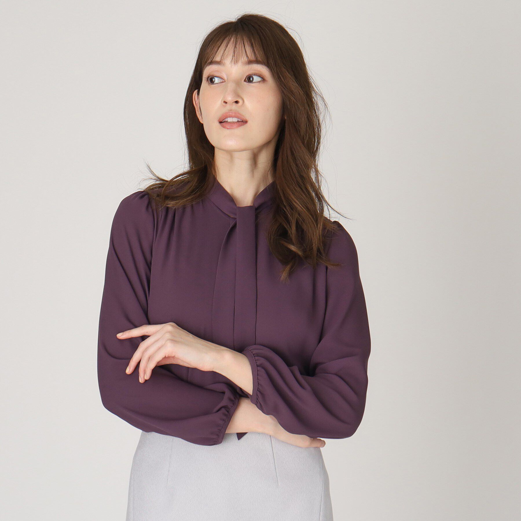 COUP DE CHANCE「【洗える／日本製】女性らしい細ボウタイブラウス」|シャツ・ブラウス|