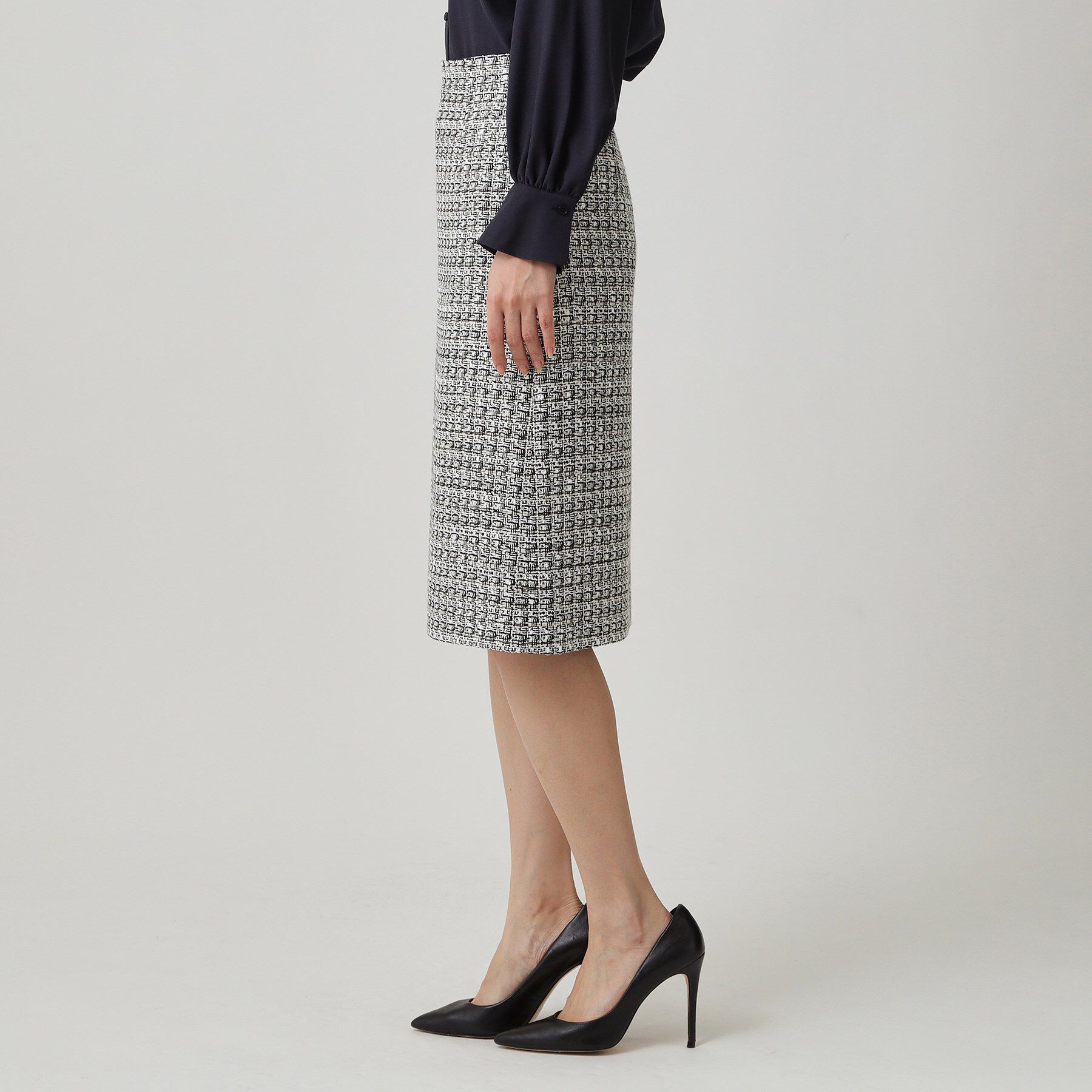 COUP DE CHANCE「【日本製／セットアップ】ファンシーツィードのセミAラインスカート」|スカート|