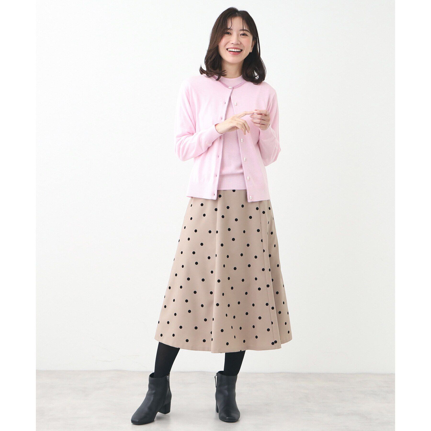 Reflect「ドットプリントフレアスカート」|スカート|