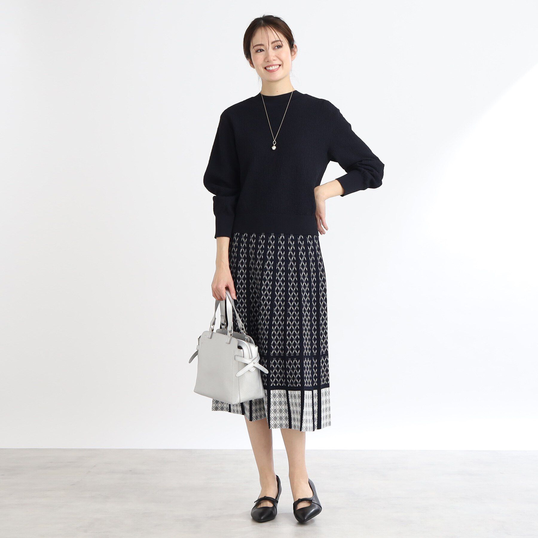 Reflect「プチハイネックジャカードニット」|ニット・セーター|