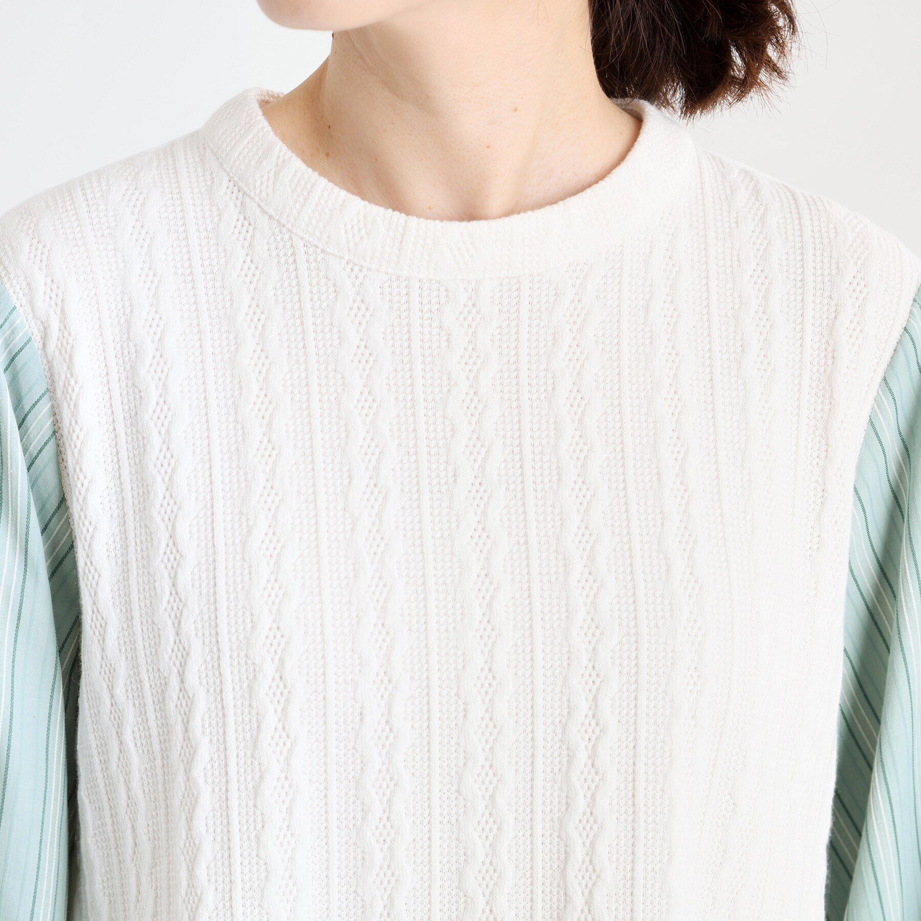 Reflect「【夏SALE／E‐QUALITY／洗える】異素材ミックスプルオーバー」|Tシャツ・カットソー|