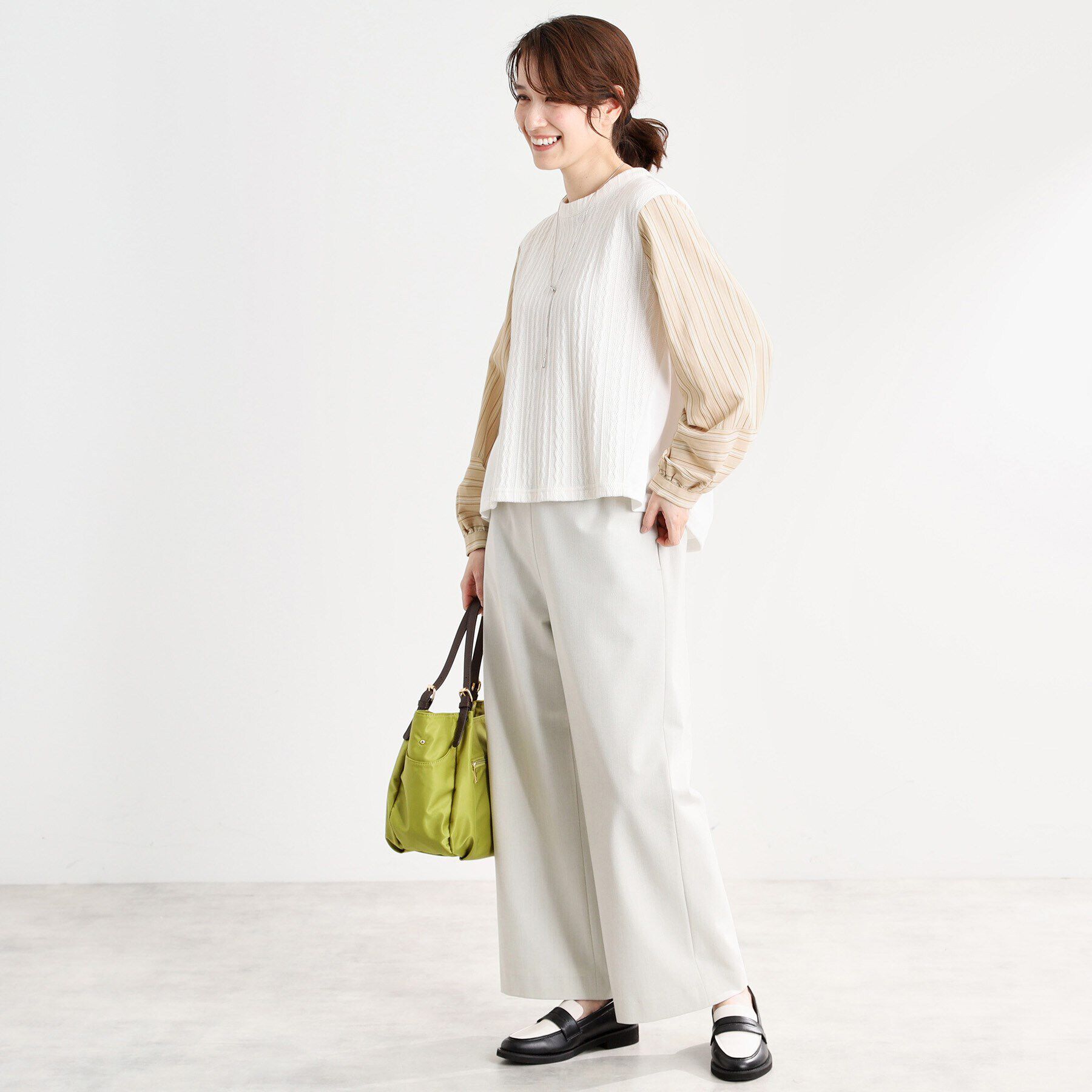 Reflect「【夏SALE／E‐QUALITY／洗える】異素材ミックスプルオーバー」|Tシャツ・カットソー|